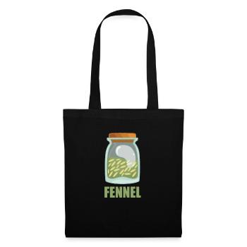 Fennel Gewürz Geschmack Essen Kochen - Stoffbeutel - Schwarz - Vorne