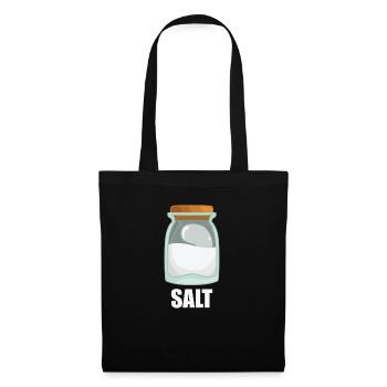 Salt Gewürz Geschmack Essen Kochen - Stoffbeutel - Schwarz - Vorne