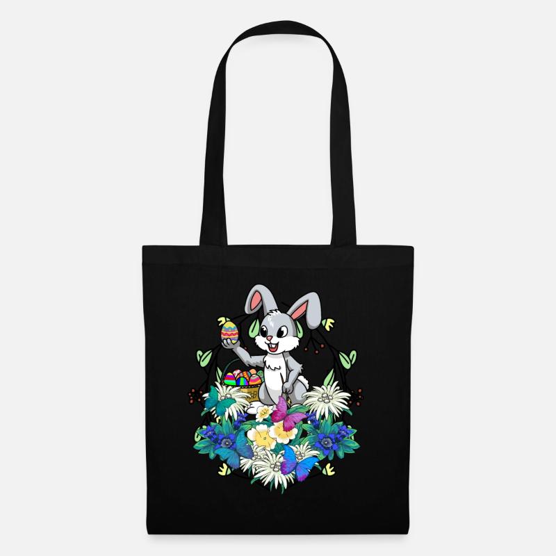 Frühlingsanfang Ostereier Osterhase Pinsel Ostern - Stoffbeutel - Schwarz