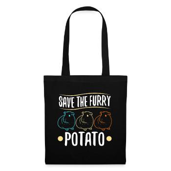 Save The Furry Potato - Stoffbeutel - Schwarz - Vorne
