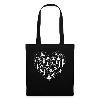 Position de yoga Forme de cœur pour professeur de yoga - Sac en tissu - noir - Devant