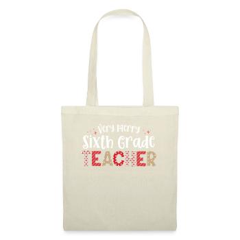 Very Merry 6th Grade Teacher Sixth Christmas - Tote Bag - nature - Front