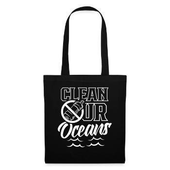 Säubere Unsere Ozeane Meer See Ocean Protection - Stoffbeutel - Schwarz - Vorne