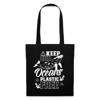 Keep our oceans plastic-free sea - Tote Bag - black - Front