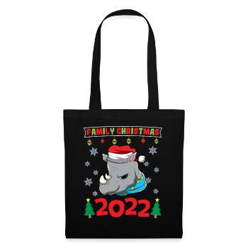 Noël en famille 2022 Drôle d’amoureux de Noël assorti - Sac en tissu - noir - Devant