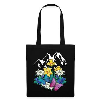 Autriche Tyrol printemps Nature Amoureux de la nature Alm - Sac en tissu - noir - Devant
