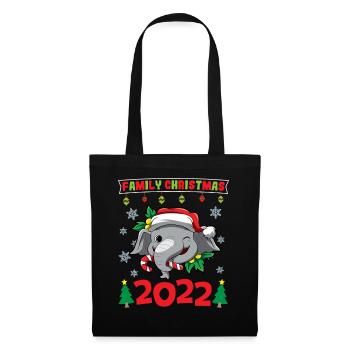 Noël en famille 2022 Drôle d’amoureux de Noël assorti - Sac en tissu - noir - Devant
