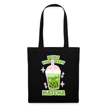 Thé à bulles Matcha - Sac en tissu - noir - Devant