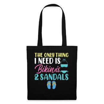 La seule chose dont j’ai besoin, bikini et sandales - Sac en tissu - noir - Devant