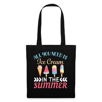 Tout ce dont vous avez besoin est de la crème glacée en été - Sac en tissu - noir - Devant
