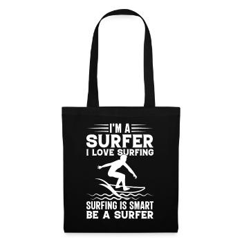 Surf nautique Je suis un surfeur J’aime surfer sur l’eau Su - Sac en tissu - noir - Devant