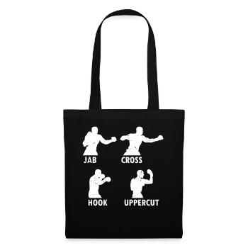 Boxing Martial Arts Boxing Jab Cross Hook Uppercut - Stoffbeutel - Schwarz - Vorne