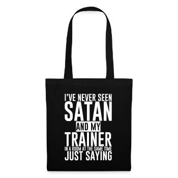 Jamais vu Satan et mon entraîneur dans une salle 4 - Sac en tissu - noir - Devant