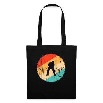 Hockey sur glace Retro Heartbeat - Sac en tissu - noir - Devant
