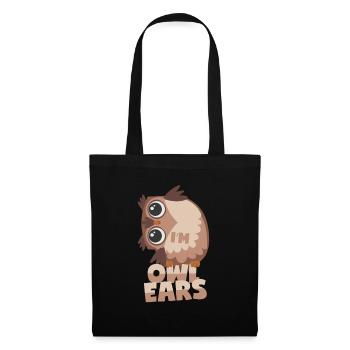 Le hibou est tout ouïe - Sac en tissu - noir - Devant