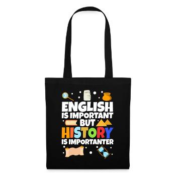 L’anglais est important, mais l’histoire est plus importante - Sac en tissu - noir - Devant