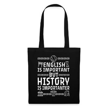 L’anglais est important, mais l’histoire est plus importante - Sac en tissu - noir - Devant