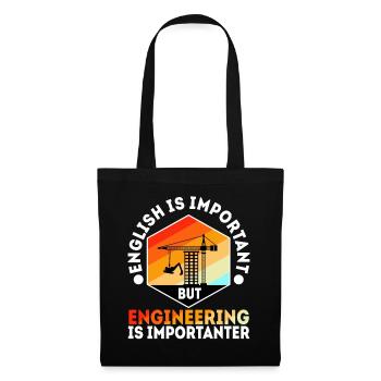 English is important but engineering is - Stoffbeutel - Schwarz - Vorne