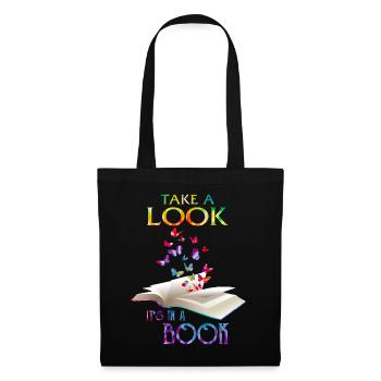 Chemise de lecture Jetez un coup d’œil C’est dans un livre - Sac en tissu - noir - Devant