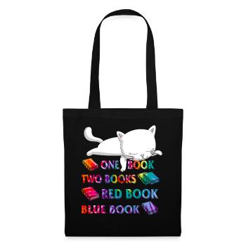Chemise de lecture Un Livre Deux Livres Livre Rouge Bleu - Sac en tissu - noir - Devant