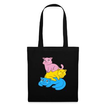 Pansexuality Flag Cats Pan Pride Color - Tote Bag - black - Front