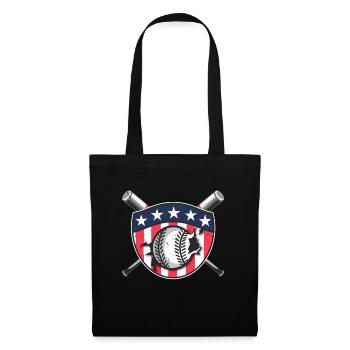 Baseballspieler Badge USA Baseball Team - Stoffbeutel - Schwarz - Vorne