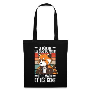 Je Déteste Les Gens Café - Sac en tissu - noir - Devant