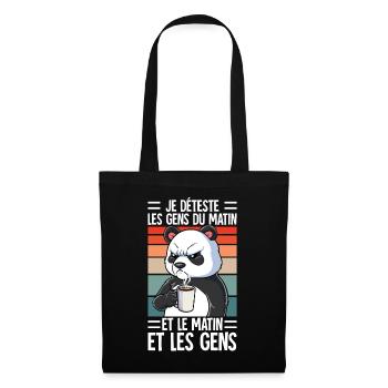 Je Déteste Les Gens Café - Sac en tissu - noir - Devant