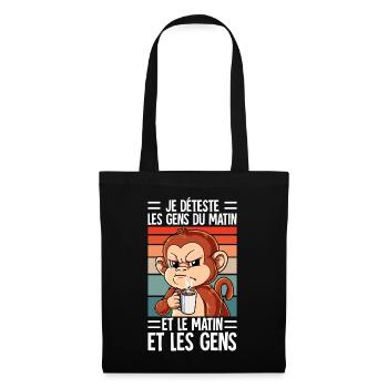 Je Déteste Les Gens Café - Sac en tissu - noir - Devant