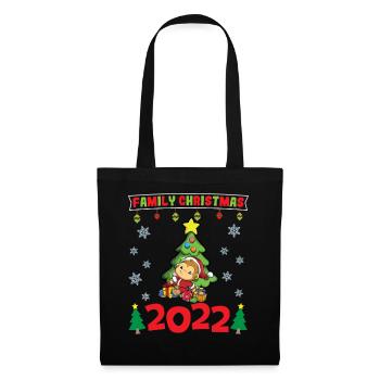 Noël en famille 2022 Drôle d’amoureux de Noël assorti - Sac en tissu - noir - Devant