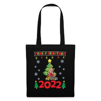 Noël en famille 2022 Drôle d’amoureux de Noël assorti - Sac en tissu - noir - Devant
