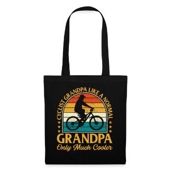 Mountainbike Cycling Grandpa Bicycle - Cyclist Gra - Stoffbeutel - Schwarz - Vorne