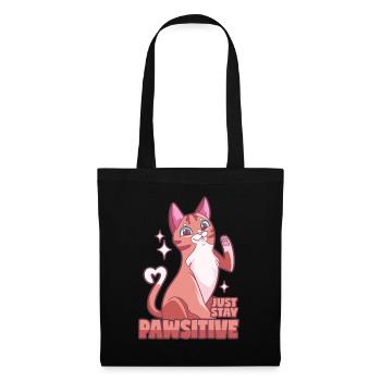 Chat positif - Pawsitive! - Sac en tissu - noir - Devant