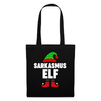 Weinachten Weihnachtself Sarkasmus Elf Elfen - Stoffbeutel - Schwarz - Vorne