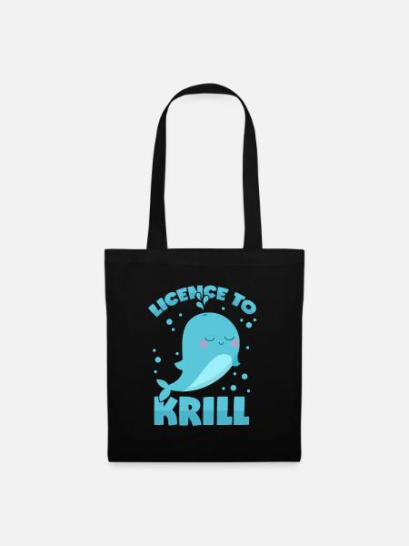 Wal Wortwitz - Lizenz zum Krill fressen - Stoffbeutel - Schwarz