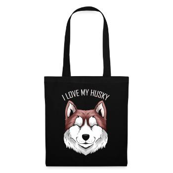 Dog Lover - I Love My Husky - Stoffbeutel - Schwarz - Vorne