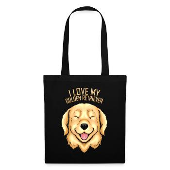Dog Lover - I Love My Golden Retriever - Stoffbeutel - Schwarz - Vorne