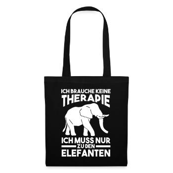 Dickhäuter Rüsseltier Elefant - Stoffbeutel - Schwarz - Vorne