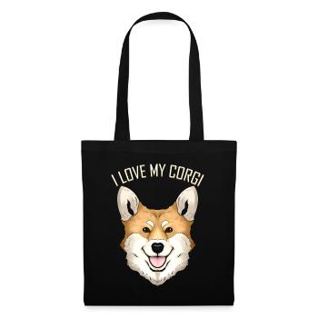 Dog Lover - I Love My Corgi - Stoffbeutel - Schwarz - Vorne