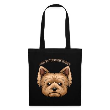 Dog Lover - I Love My Yorkshire Terrier - Stoffbeutel - Schwarz - Vorne