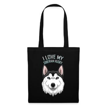 Dog Lover - I Love My Siberian Husky - Stoffbeutel - Schwarz - Vorne