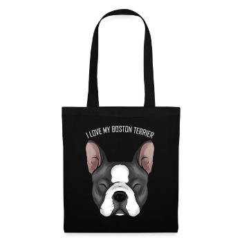 Dog Lover - I Love My Boston Terrier - Stoffbeutel - Schwarz - Vorne