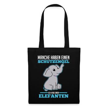 Dickhäuter Rüsseltier Elefant - Stoffbeutel - Schwarz - Vorne