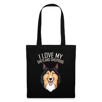 Dog Lover - I Love My Shetland Sheepdog - Stoffbeutel - Schwarz - Vorne