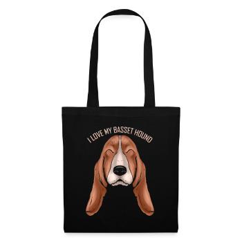 Dog Lover - I Love My Basset Hound - Stoffbeutel - Schwarz - Vorne