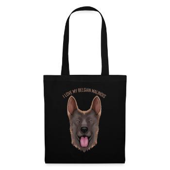 Dog Lover - I Love My Belgian Malinois - Stoffbeutel - Schwarz - Vorne
