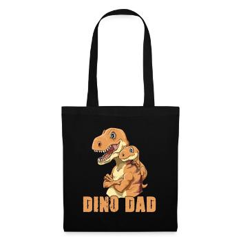 Dino Dad Vater und Baby Papa Vatertag - Stoffbeutel - Schwarz - Vorne