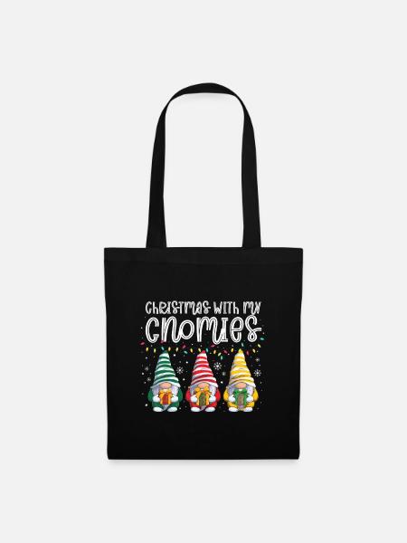 Christmas With My Gnomies - Stoffbeutel - Schwarz