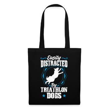 Easily distracted by triathlon dogs - Dock Diving - Tote Bag - black - Front