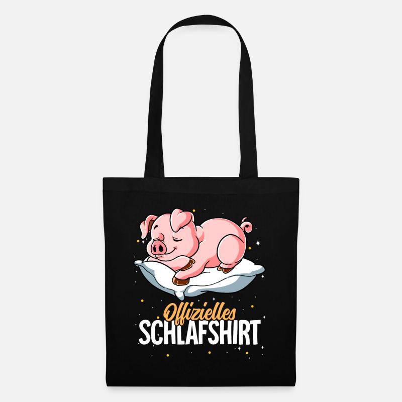 Offizielles Schlafshirt Schwein - Stoffbeutel - Schwarz